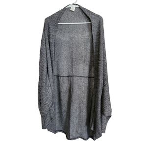 Gray Cozy Loose Open Front Sweater Cardigan Shawl Size XL